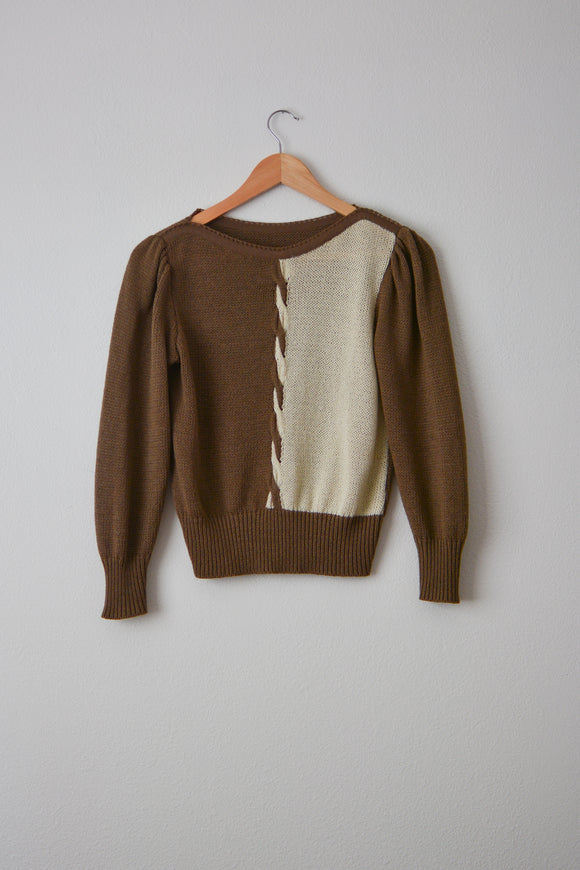 Vintage chocolate neopolitan sweater - small