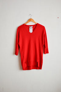 Red cashmere sweater -S