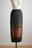 Vintage brown floral skirt- small