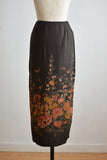 Vintage brown floral skirt- small