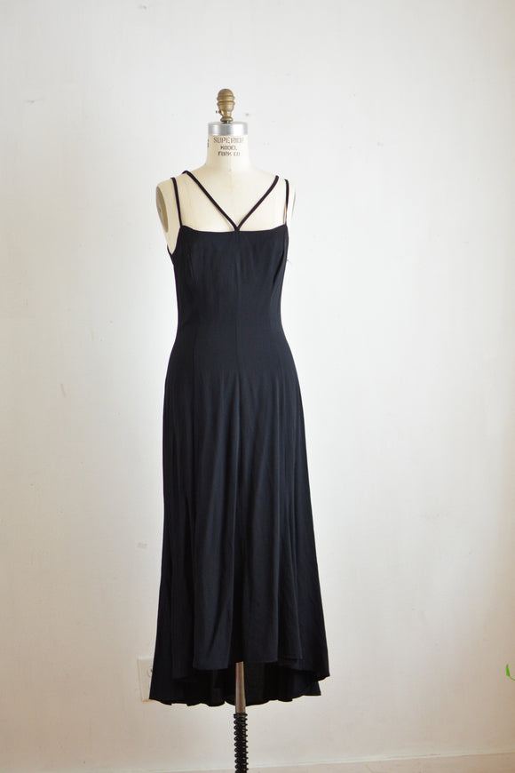 Vintage black maxi dress -Small