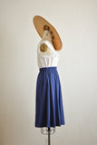 Vintage navy midi skirt A line-XS-S