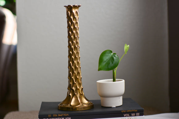 Vintage Brass palm candlestick