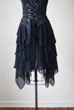 Vintage black flowy corset dress