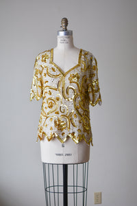 Vintage silk gold blouse