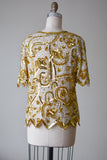 Vintage silk gold blouse