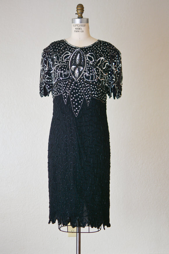 Vintage silk beaded dress